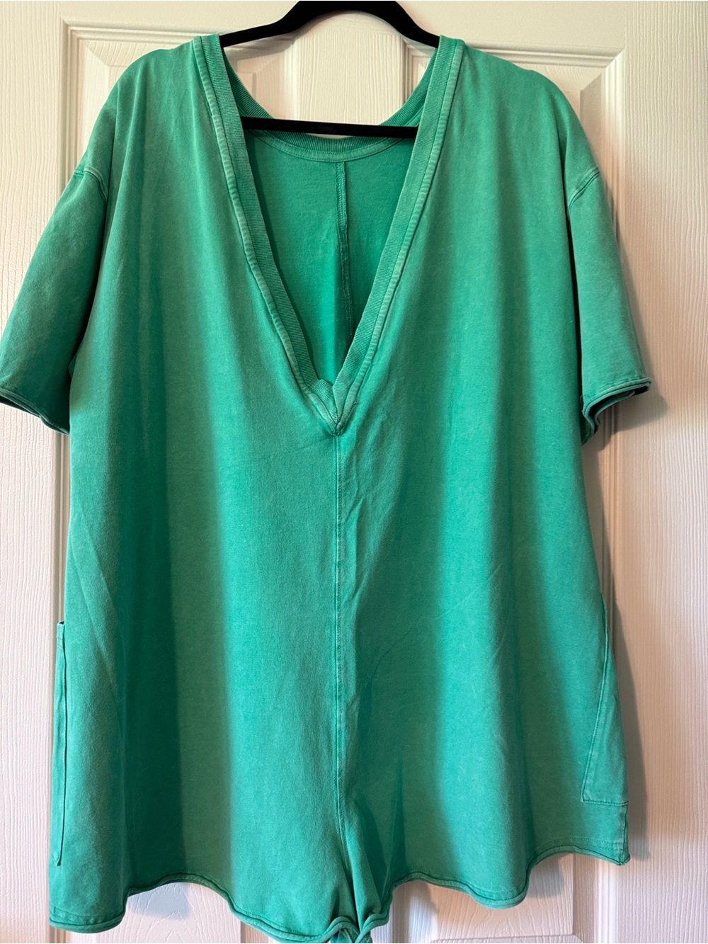 Free People Movement romper tee in green sheen. - Picture 4 of 7